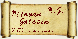 Milovan Galetin vizit kartica